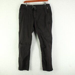 Roark Joggers Mens 32 Black Tapered Drawstring Cotton Zip Pockets Casual